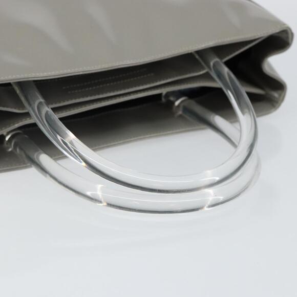 PRADA Hand Bag Enamel Gray Silver - Picture 7 of 12